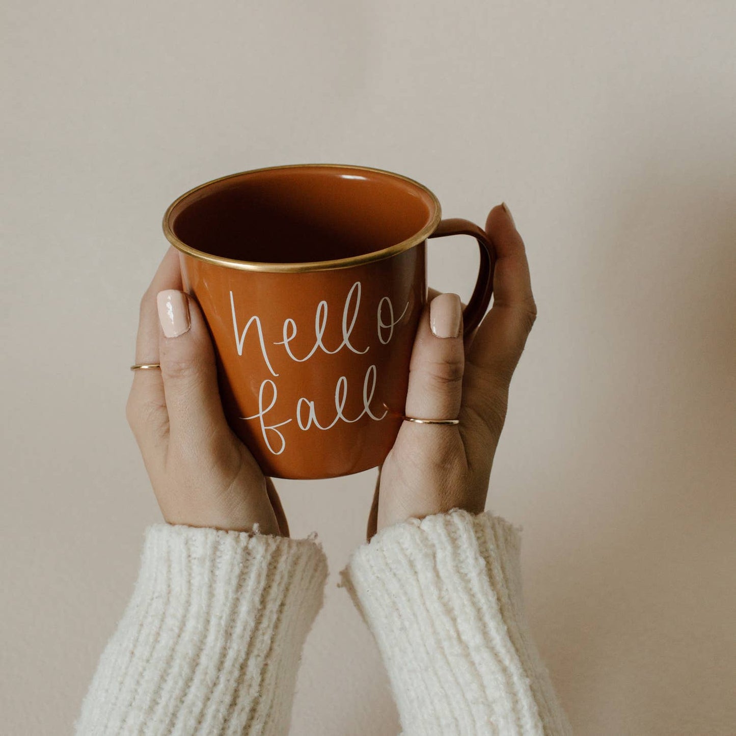 Hello Fall Metal Coffee Mug