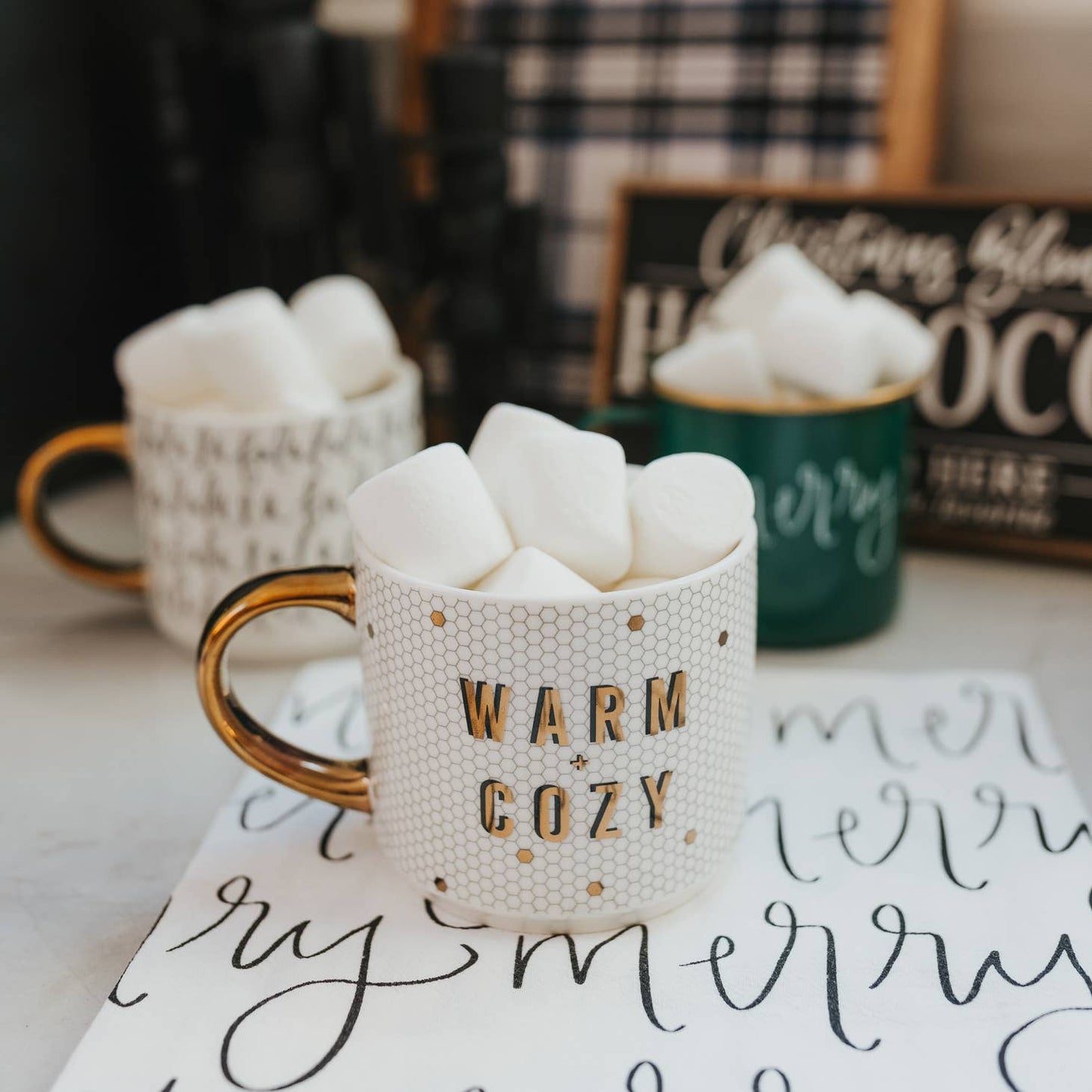 Warm + Cozy Gold Tile Mug
