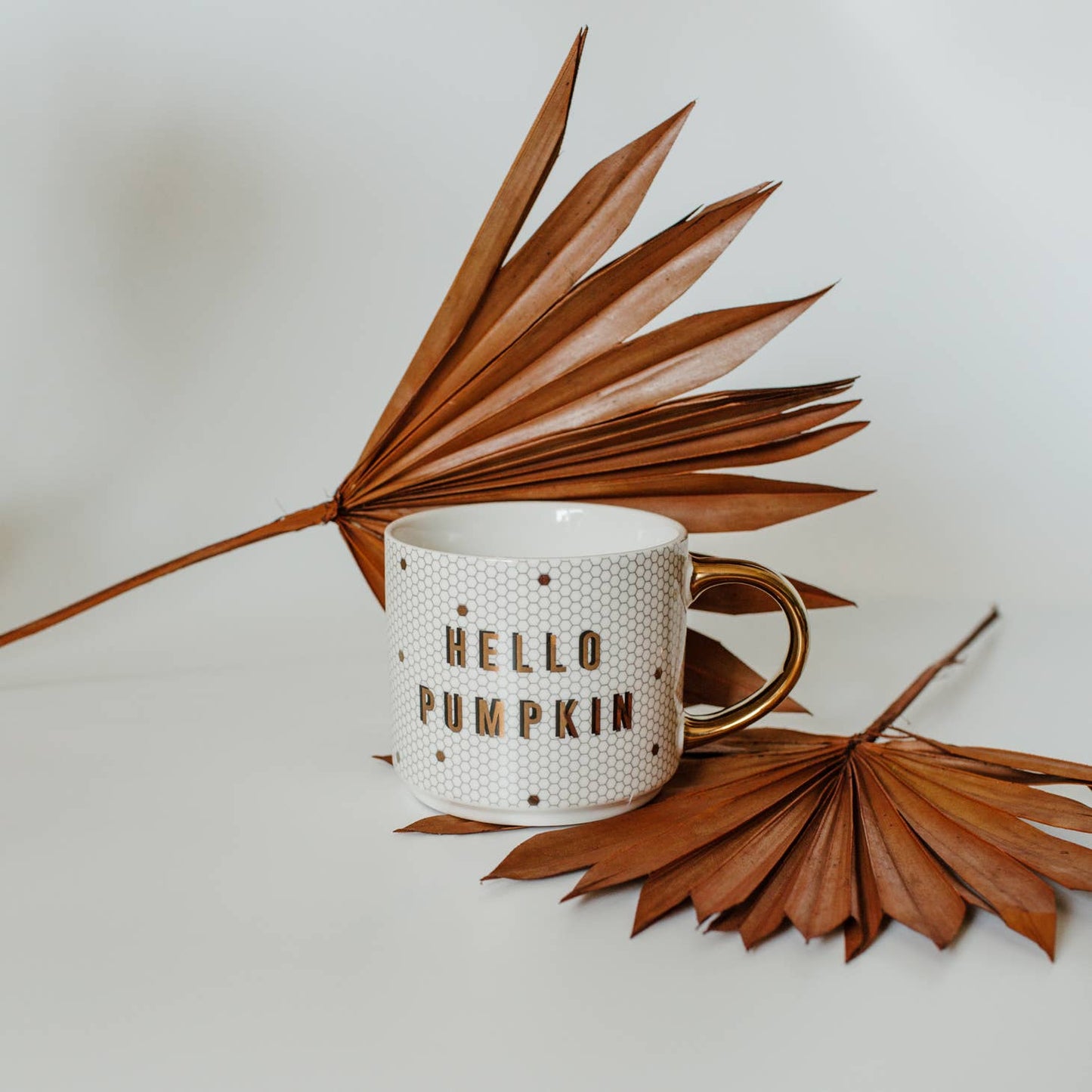 Hello Pumpkin Gold Tile Mug