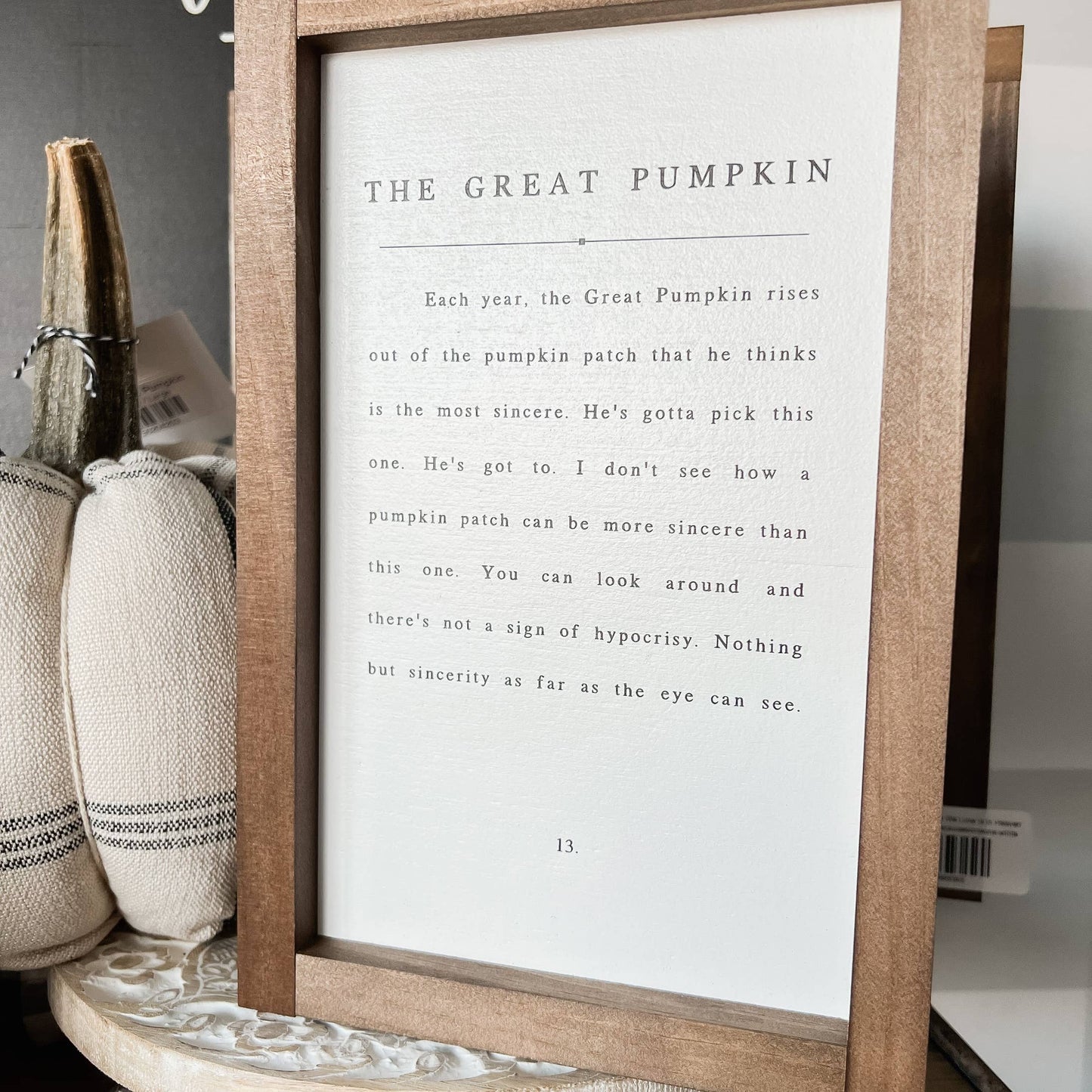 The Great Pumpkin Wooden Sign