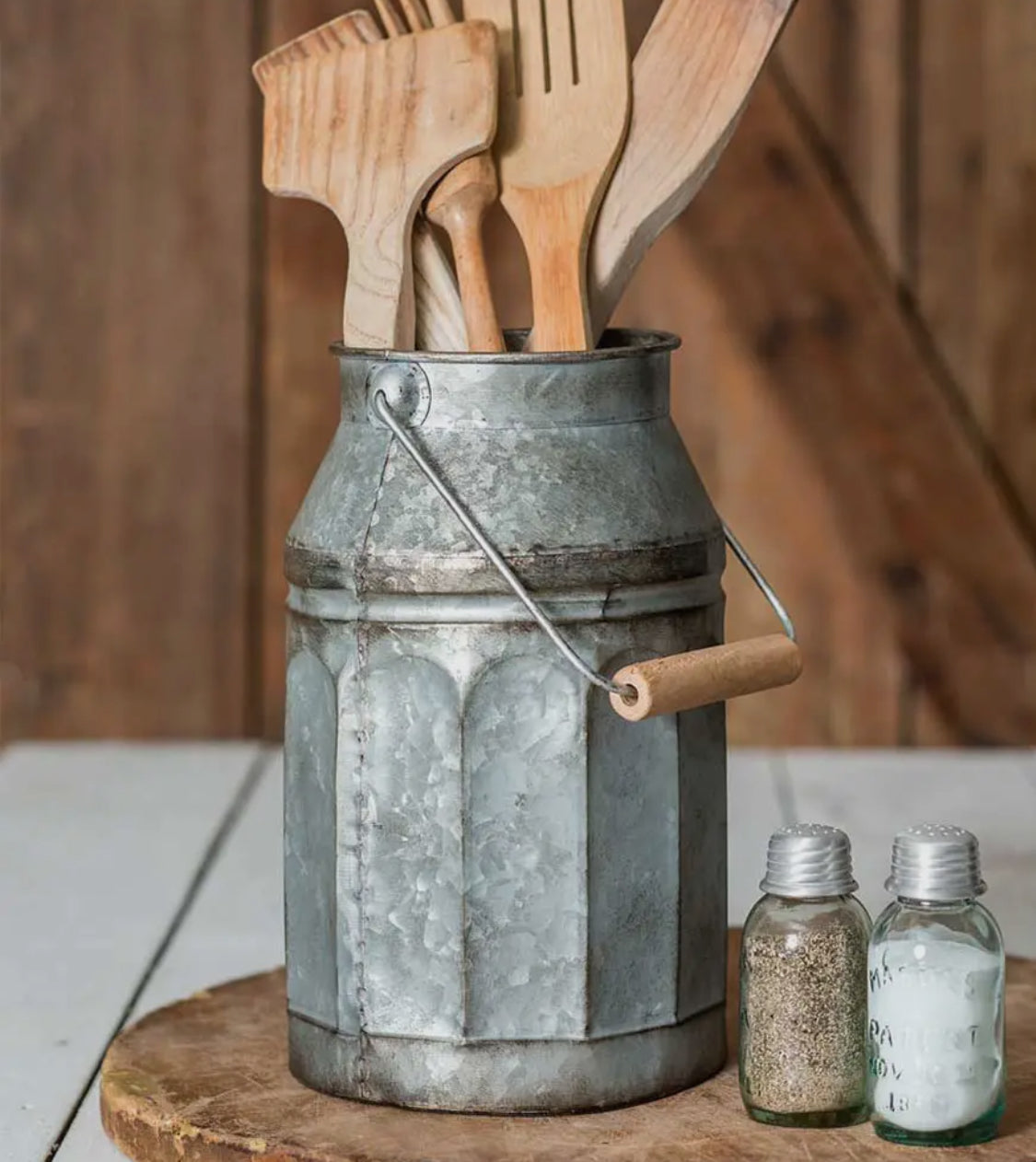 Galvanized Milk Can with Handle
