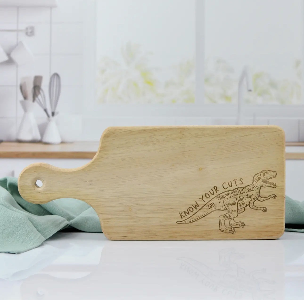 Dinosaur Butcher Guide Cutting Board