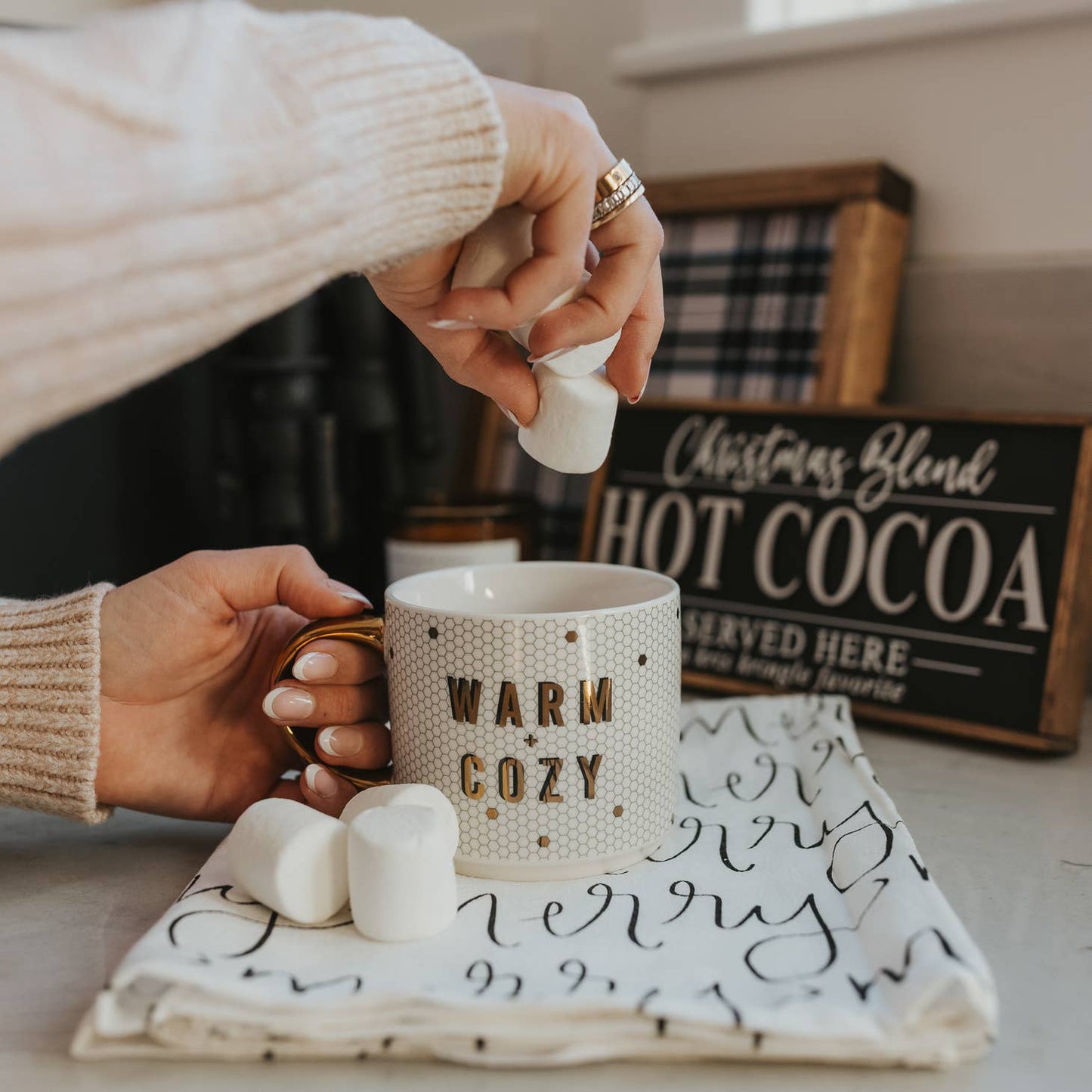 Warm + Cozy Gold Tile Mug