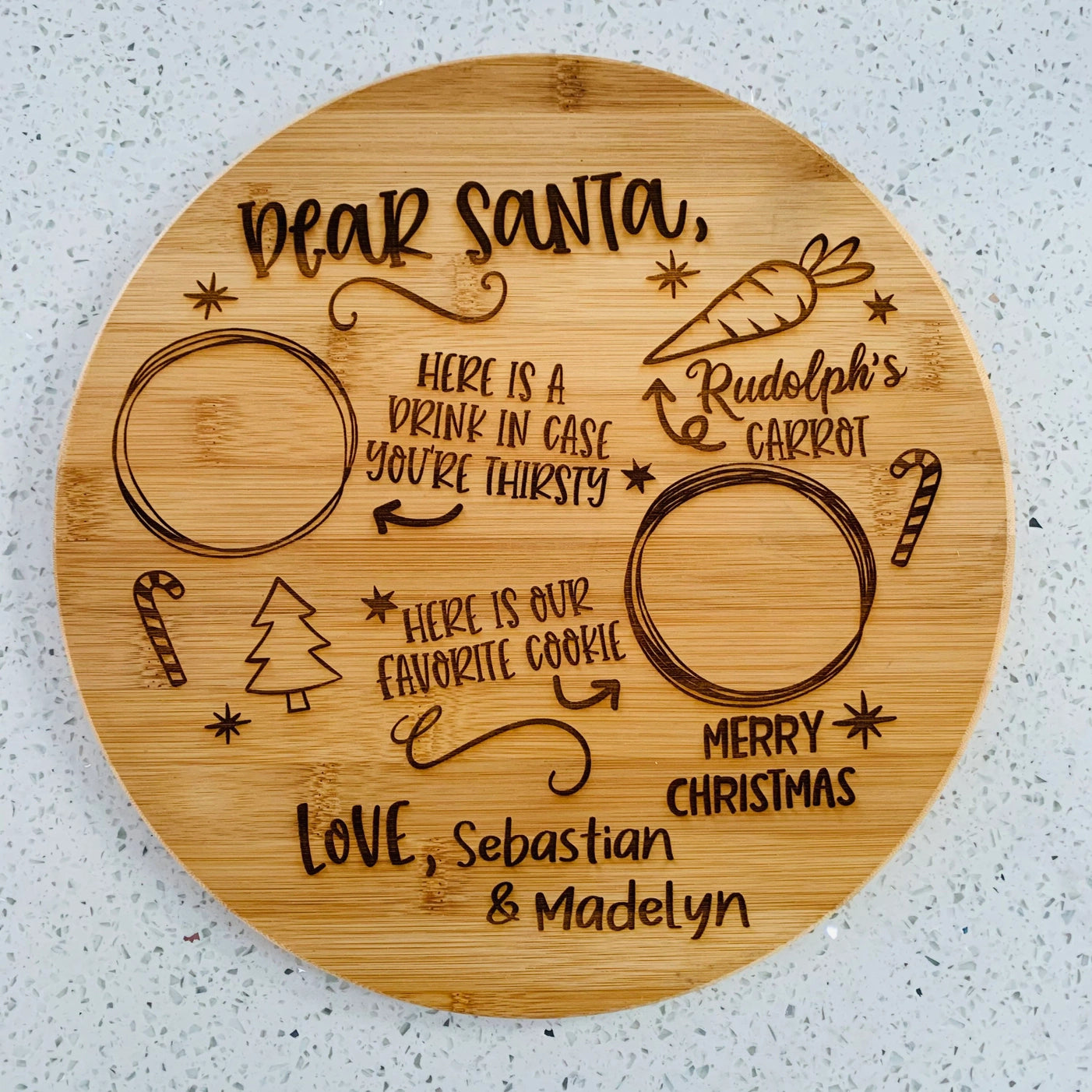 Dear Santa Engraved Christmas Board