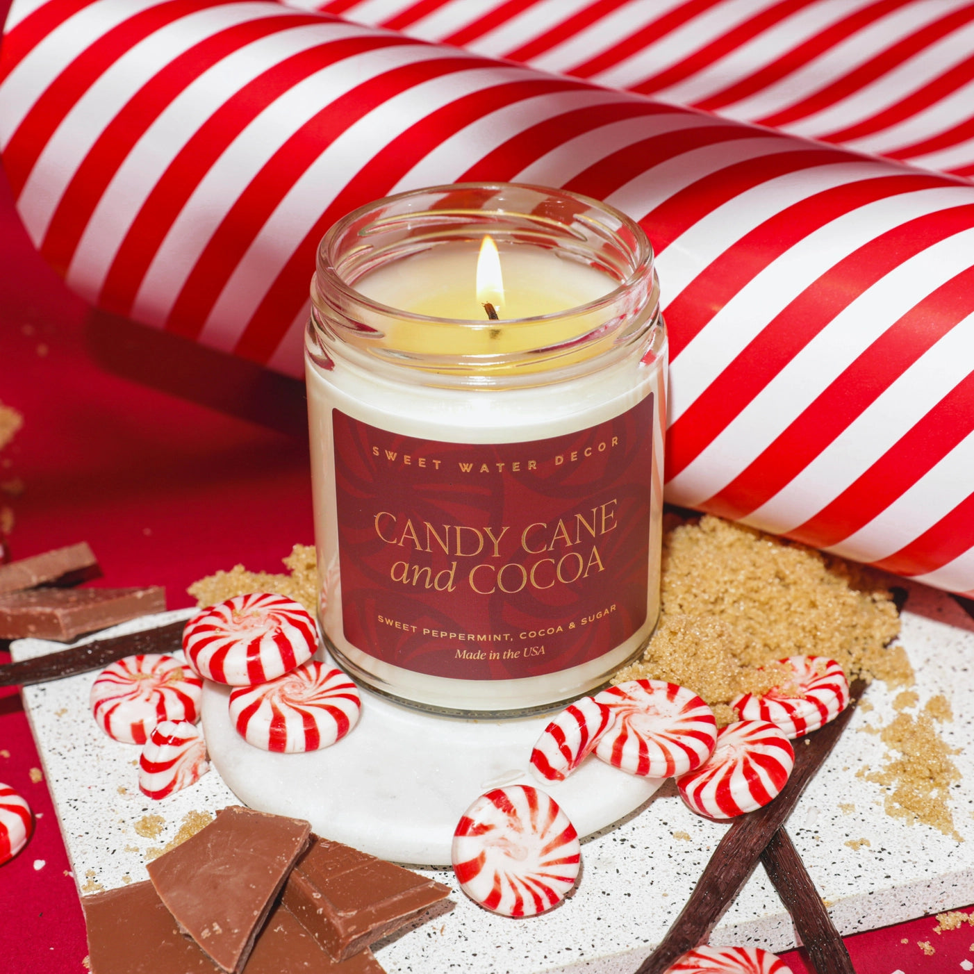 Candy Cane & Cocoa Candle