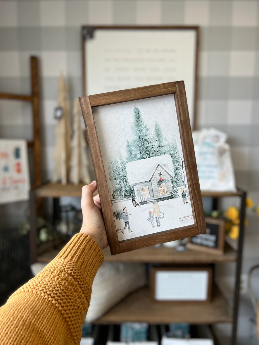 Winter Scene Wooden Sign