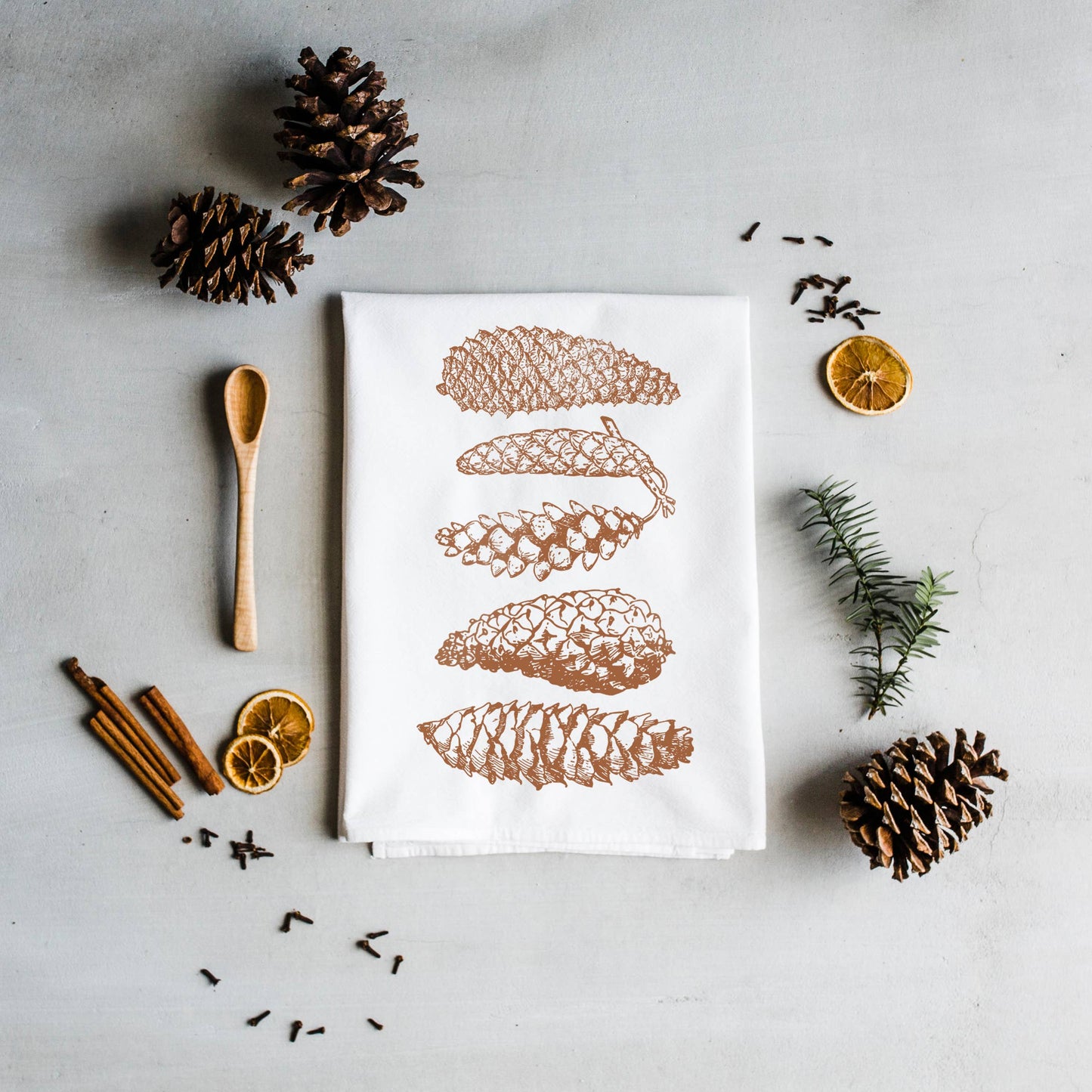 Autumn Pinecones Kitchen Towel