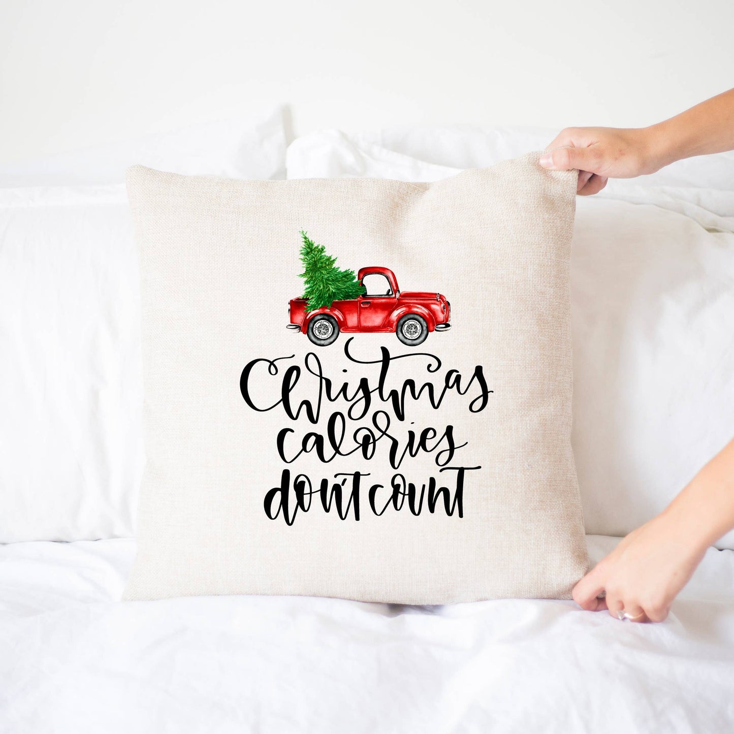 Christmas Calories Don't Count Pillow Cover