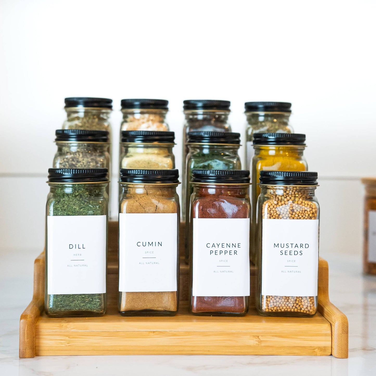 White Minimalist Spice Labels