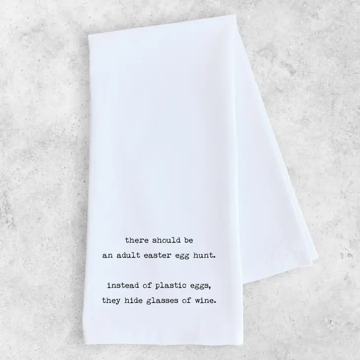 Adult Easter Egg Hunt Kitchen Towel