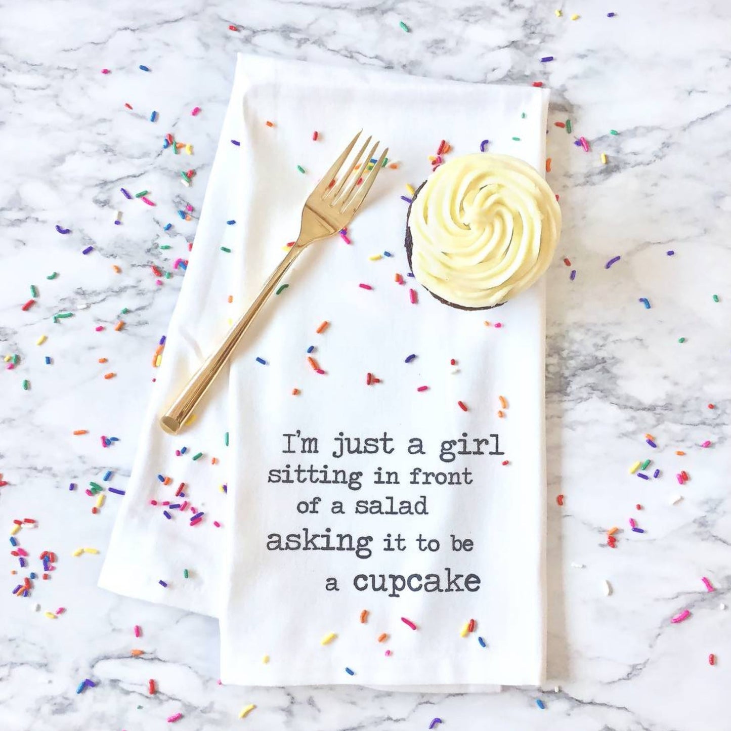 Cupcake Salad Cotton Tea Towel