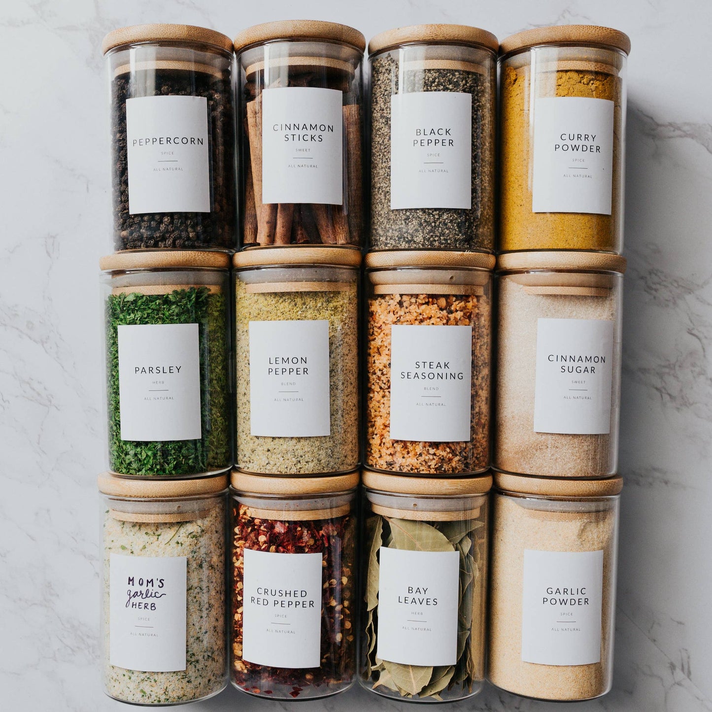 White Minimalist Spice Labels
