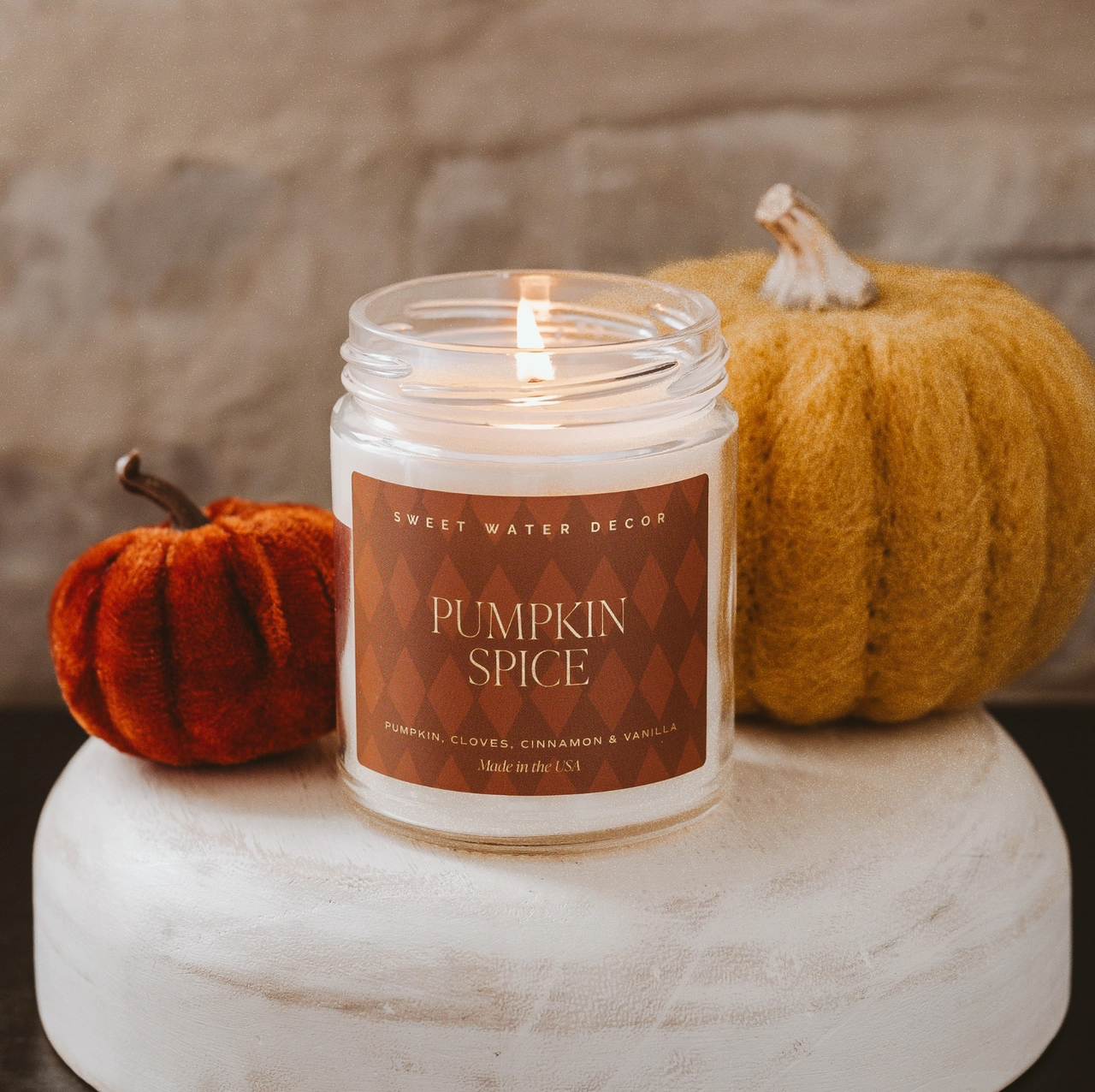 Pumpkin Spice Plaid Soy Candle