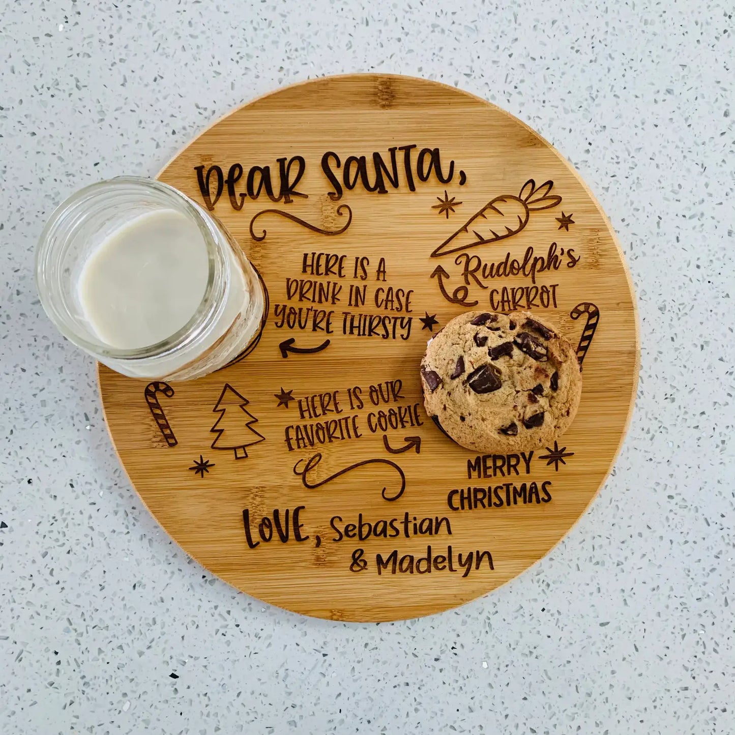 Dear Santa Engraved Christmas Board