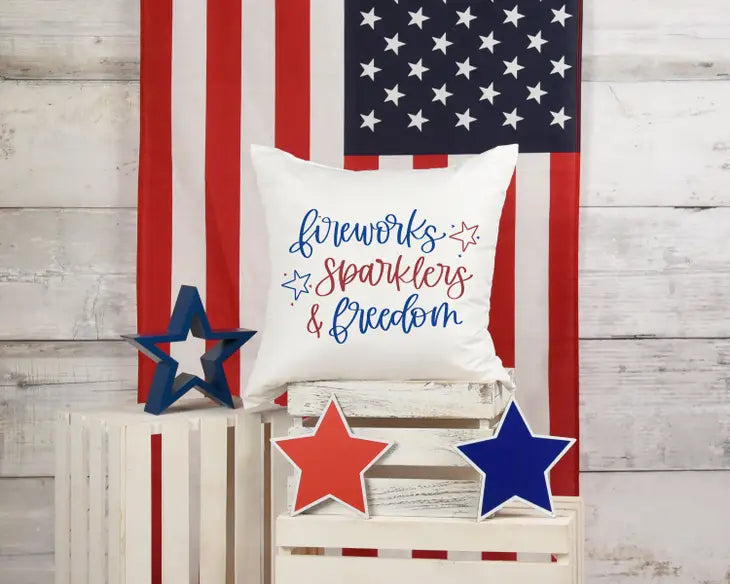 Fireworks, Sparklers, and Freedom Pillow Cover