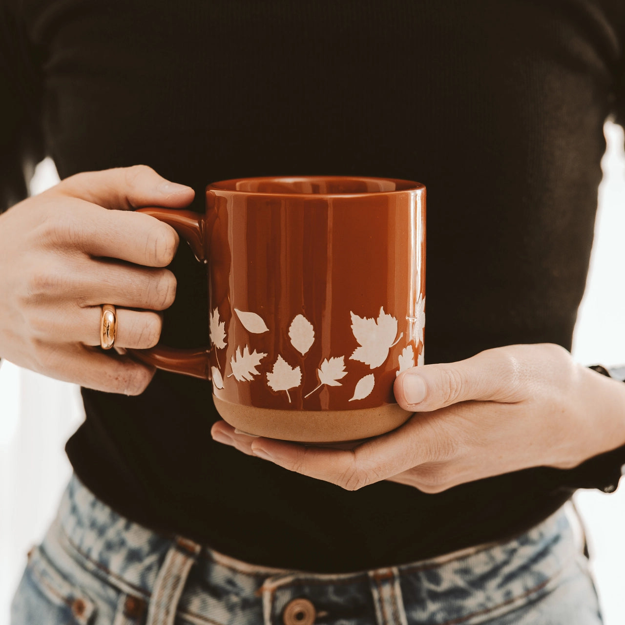 Fall Leaves Stoneware Mug