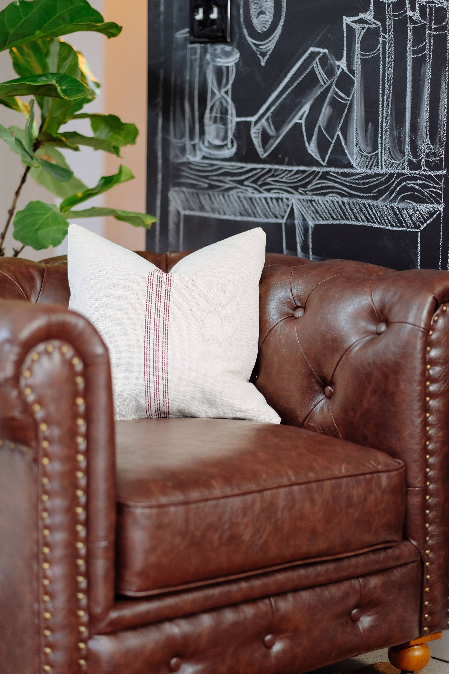 Farmhouse Red Nine Stripe Pillow Cover