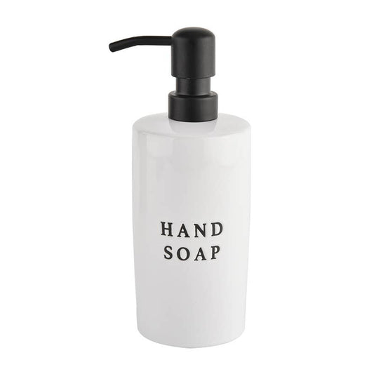 White Stoneware Hand Soap Dispenser