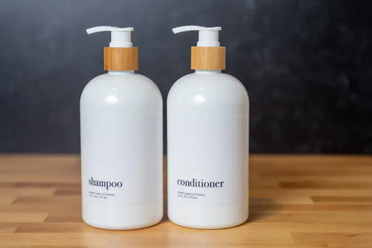 Bamboo Refillable Shampoo & Conditioner Bottle Set