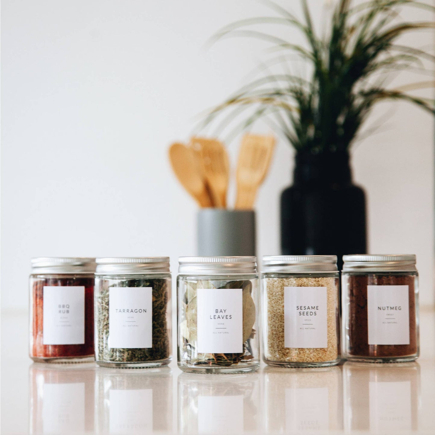 White Minimalist Spice Labels