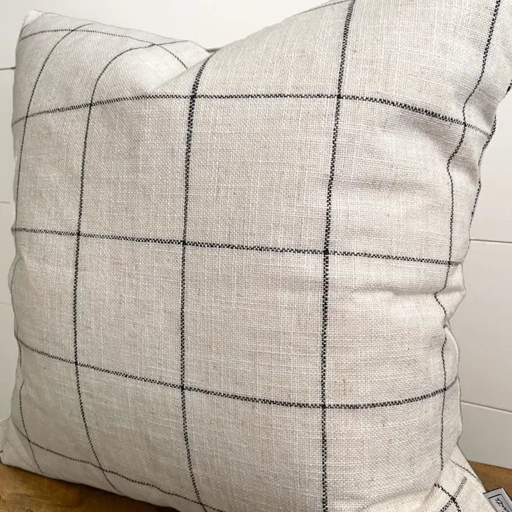 White Window Pane Pillow Cover